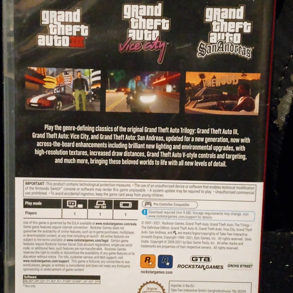 Sealed GRAND THEFT AUTO TRILOGY (Nintendo Switch) - Picture 2 of 7
